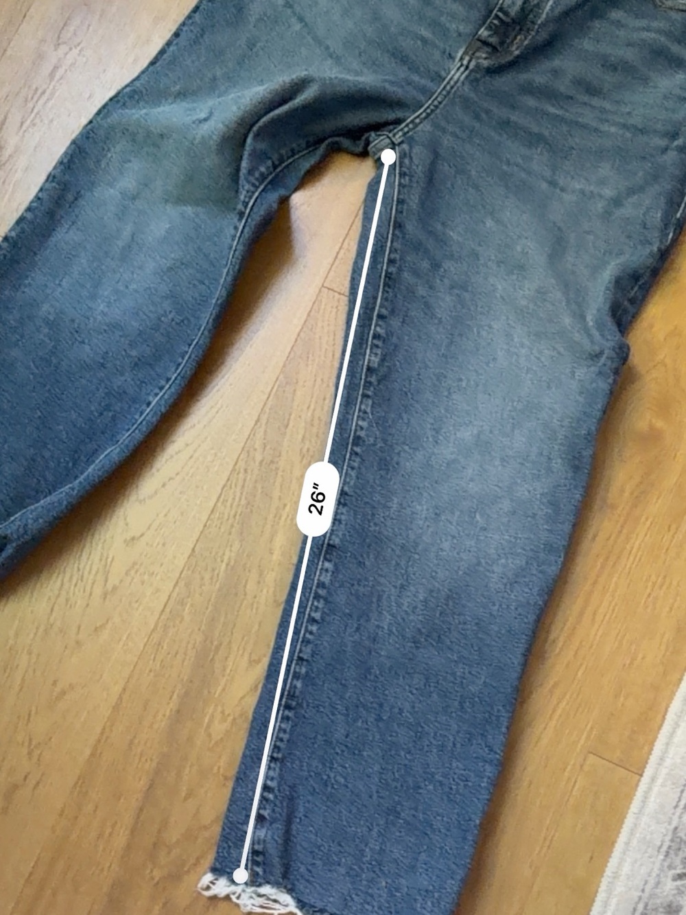 NWOT Frame Denim The Ruler Crop Jeans Women’s 31 Frayed Hem - Picture 6 of 6